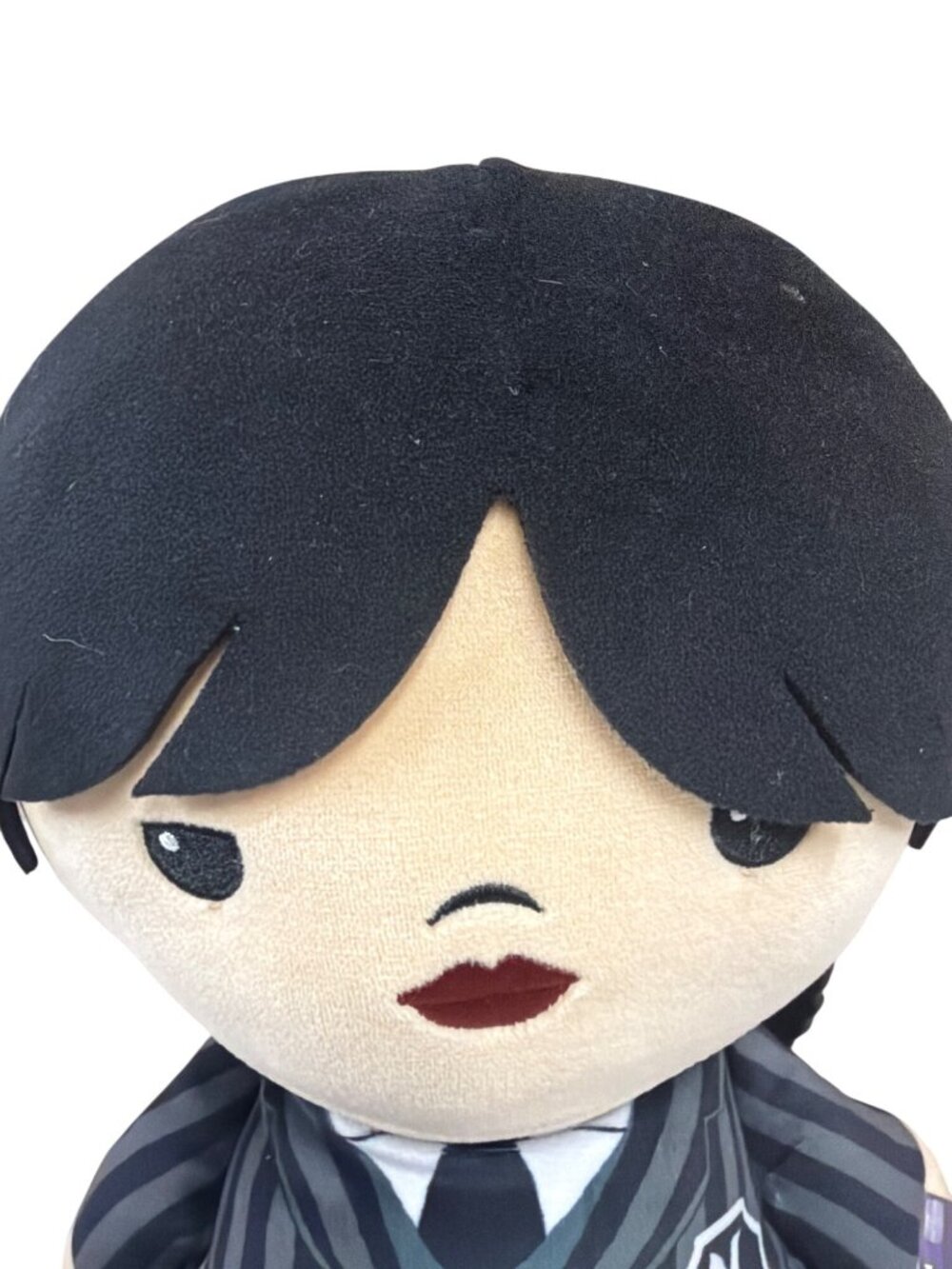 Wednesday Addams Plush Doll Weighted Striped Uniform Braided Hair 14" Just Play - Picture 2 of 8